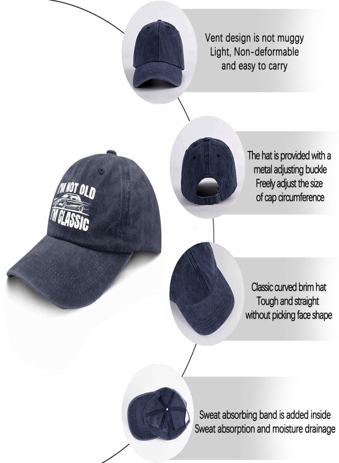 ODCRAT Retirement Birthday Gifts Cap I'm not Old I'm Classic Baseball Caps for Women Funny Dad Hat Adjustable Navy Blue - Image 5